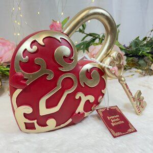 Happy Valentine Red Heart Lock & Key Decor Viral Glam Home Accent Figure 12" New